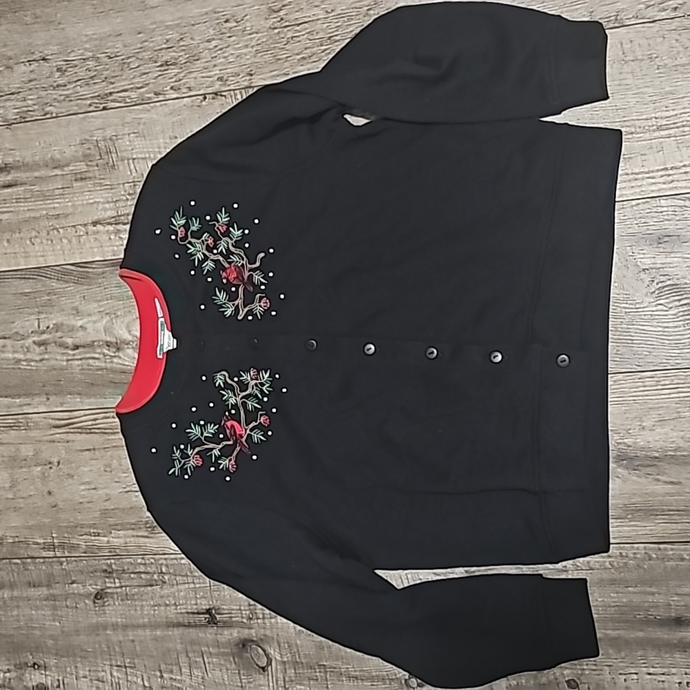 Shenanigans Embroidered Sweatshirt Cardigan